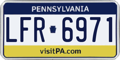 PA license plate LFR6971