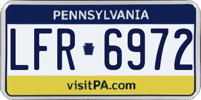 PA license plate LFR6972