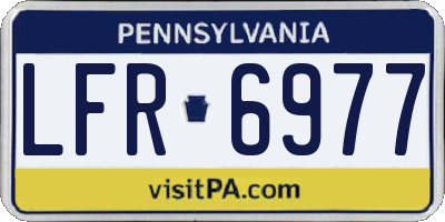 PA license plate LFR6977