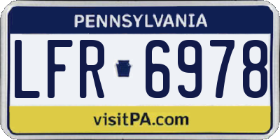 PA license plate LFR6978