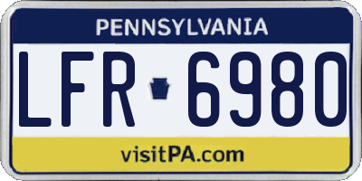 PA license plate LFR6980