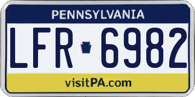 PA license plate LFR6982