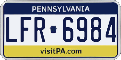 PA license plate LFR6984