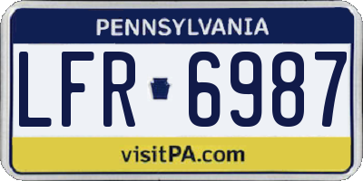 PA license plate LFR6987