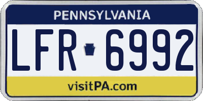 PA license plate LFR6992