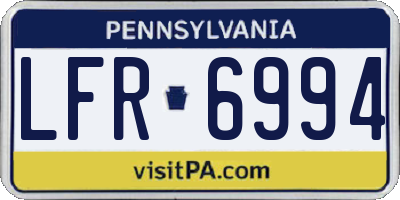 PA license plate LFR6994
