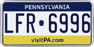 PA license plate LFR6996