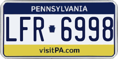 PA license plate LFR6998