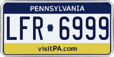 PA license plate LFR6999