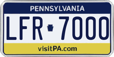 PA license plate LFR7000