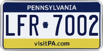 PA license plate LFR7002