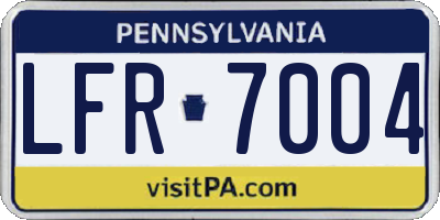 PA license plate LFR7004