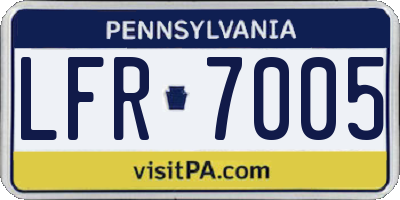 PA license plate LFR7005
