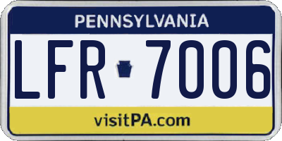 PA license plate LFR7006