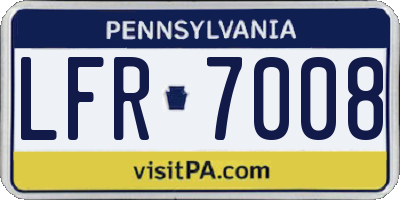 PA license plate LFR7008