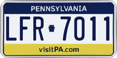 PA license plate LFR7011