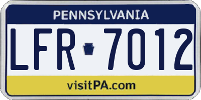 PA license plate LFR7012