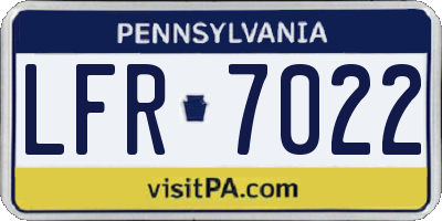 PA license plate LFR7022