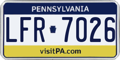 PA license plate LFR7026