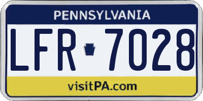 PA license plate LFR7028