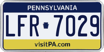 PA license plate LFR7029