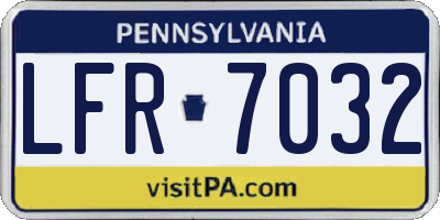 PA license plate LFR7032