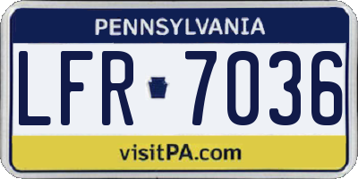 PA license plate LFR7036