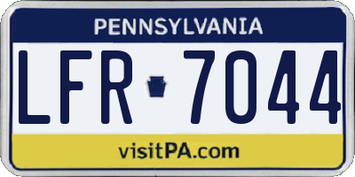 PA license plate LFR7044