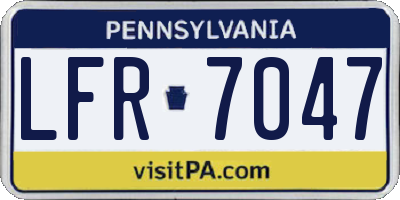 PA license plate LFR7047