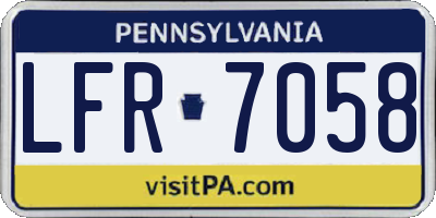 PA license plate LFR7058