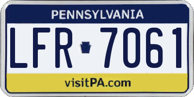 PA license plate LFR7061