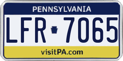 PA license plate LFR7065