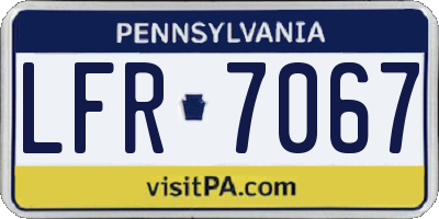 PA license plate LFR7067