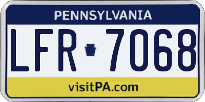 PA license plate LFR7068
