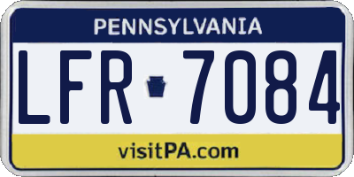 PA license plate LFR7084