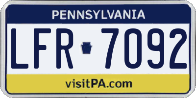 PA license plate LFR7092