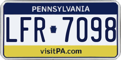 PA license plate LFR7098