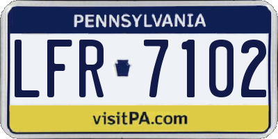 PA license plate LFR7102