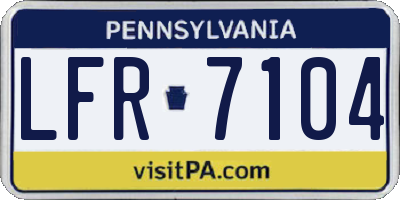PA license plate LFR7104