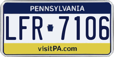 PA license plate LFR7106