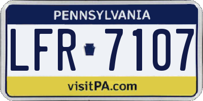 PA license plate LFR7107