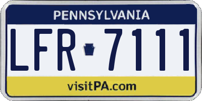 PA license plate LFR7111