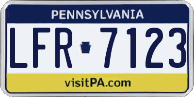 PA license plate LFR7123