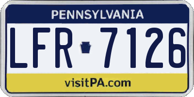 PA license plate LFR7126