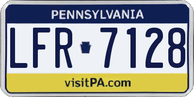 PA license plate LFR7128