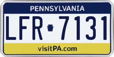 PA license plate LFR7131