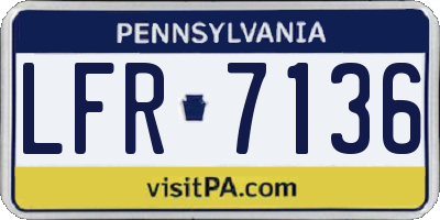 PA license plate LFR7136