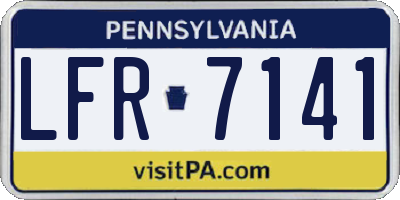 PA license plate LFR7141