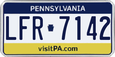 PA license plate LFR7142
