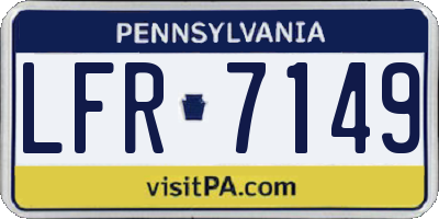 PA license plate LFR7149